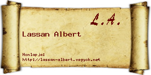 Lassan Albert névjegykártya